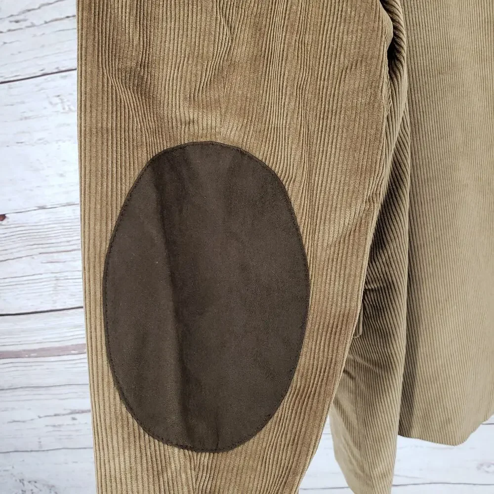 Saddlebred Men's Brown Cotton Corduroy Elbow Patch Sportscoat Size 50R